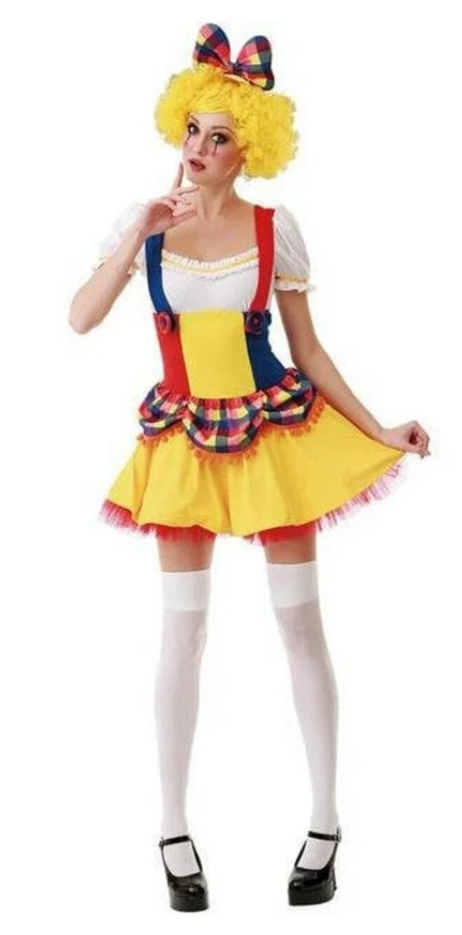 Boo! Inc. Cutie Clown Women's Halloween Costume Sexy Harlequin Circus Dress L